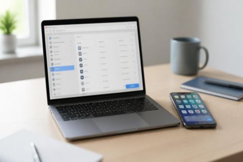 Main déplaçant l’icône d’une application vers une corbeille sur un écran d’ordinateur, illustration de la désinstallation de logiciel